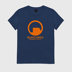 Футболка хлопковая женская Black Mesa: Research Facility, цвет: тёмно-синий