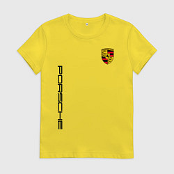 Футболка хлопковая женская PORSCHE, цвет: желтый