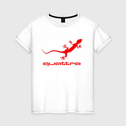Футболка хлопковая женская AUDI, цвет: белый