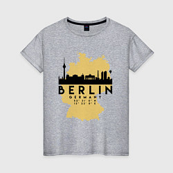 Футболка хлопковая женская Берлин - Германия, цвет: меланж