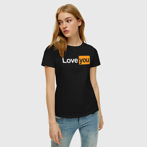 Женская футболка PornHub: Love You / Черный – фото 3