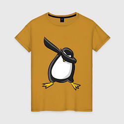 Футболка хлопковая женская DAB Pinguin, цвет: горчичный