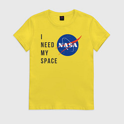 Футболка хлопковая женская Nasa i need my space, цвет: желтый