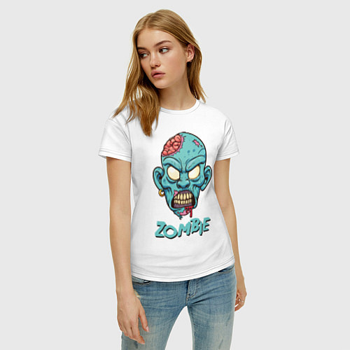Женская футболка Zombie / Белый – фото 3