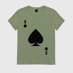 Футболка хлопковая женская Пиковый туз, цвет: авокадо