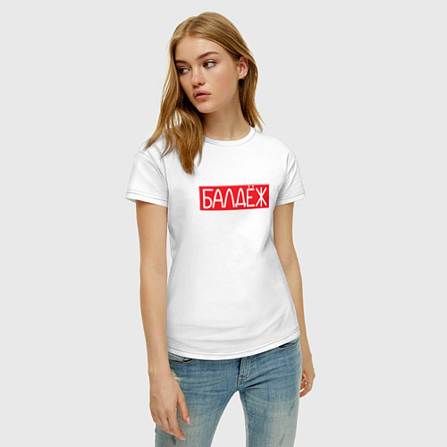 Женская футболка Балдёж на красном / Белый – фото 3