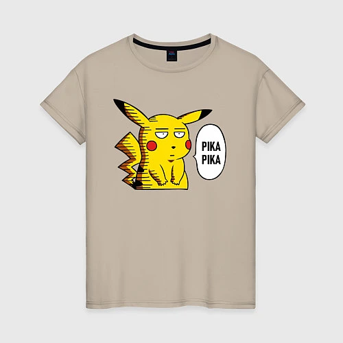 Женская футболка Pika Pika Okay / Миндальный – фото 1