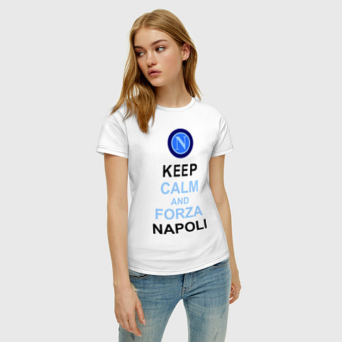 Женская футболка Keep Calm & Forza Napoli / Белый – фото 3