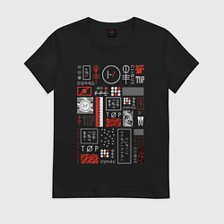 Футболка хлопковая женская TWENTY ONE PILOTS TOP, цвет: черный