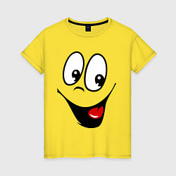 Футболка хлопковая женская Заразительная улыбка, цвет: желтый