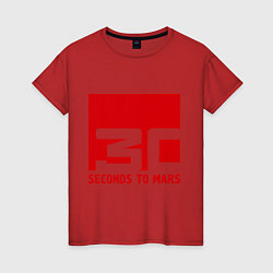 Футболка хлопковая женская 30 seconds to mars, цвет: красный