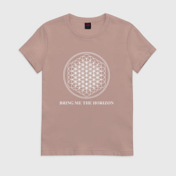 Футболка хлопковая женская BRING ME THE HORIZON, цвет: пыльно-розовый