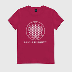 Футболка хлопковая женская BRING ME THE HORIZON, цвет: маджента