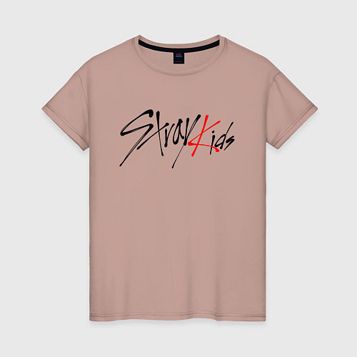 Женская футболка STRAY KIDS BANGCHAN / Пыльно-розовый – фото 1