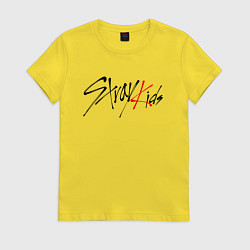 Футболка хлопковая женская STRAY KIDS BANGCHAN, цвет: желтый