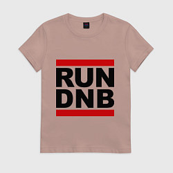 Футболка хлопковая женская RUN DNB, цвет: пыльно-розовый