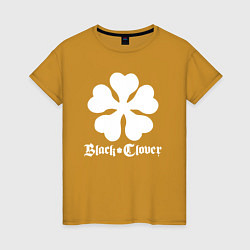 Футболка хлопковая женская Black Clover, цвет: горчичный
