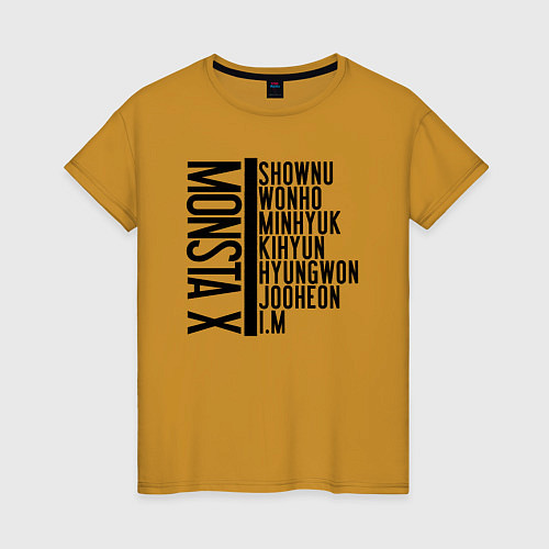 Женская футболка MONSTA X / Горчичный – фото 1