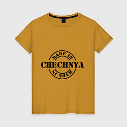 Футболка хлопковая женская Made in Chechnya, цвет: горчичный