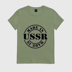 Футболка хлопковая женская Made in USSR, цвет: авокадо