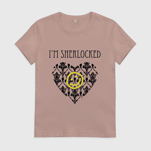 Женская футболка Шерлок Сердце Im Sherlocked / Пыльно-розовый – фото 1