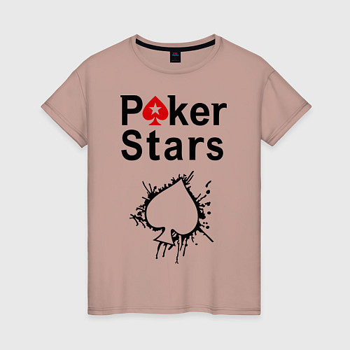 Женская футболка Poker Stars / Пыльно-розовый – фото 1