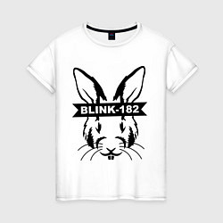 Футболка хлопковая женская Blink-182, цвет: белый