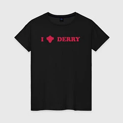 Футболка хлопковая женская I love Derry, цвет: черный
