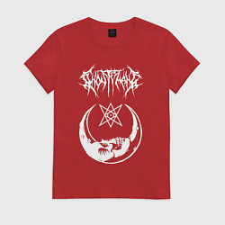 Футболка хлопковая женская GHOSTEMANE НА СПИНЕ, цвет: красный