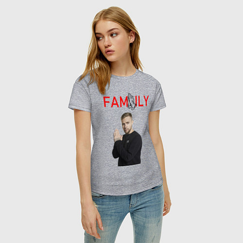 Женская футболка ЕГОР КРИД - FAMILY / Меланж – фото 3
