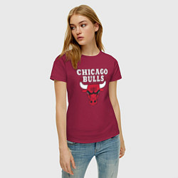 Футболка хлопковая женская CHICAGO BULLS, цвет: маджента — фото 2