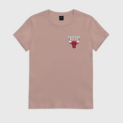 Футболка хлопковая женская CHICAGO BULLS, цвет: пыльно-розовый
