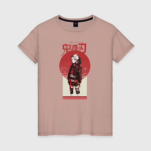 Женская футболка Аниме Demon Slayer / Пыльно-розовый – фото 1