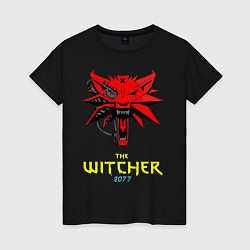 Футболка хлопковая женская Witcher 2077, цвет: черный