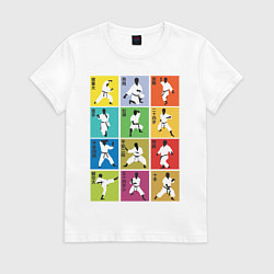 Футболка хлопковая женская Karate Position, цвет: белый