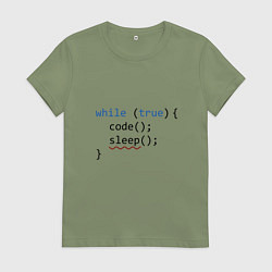 Футболка хлопковая женская Code - sleep, цвет: авокадо
