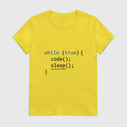 Футболка хлопковая женская Code - sleep, цвет: желтый