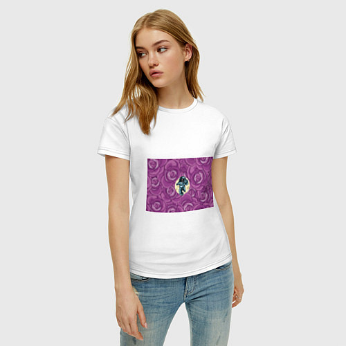 Женская футболка Космонавт в розах / Белый – фото 3