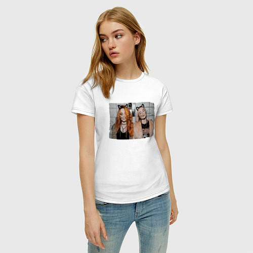 Женская футболка Группа Кис-Кис / Белый – фото 3