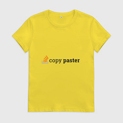 Футболка хлопковая женская Работа программиста, цвет: желтый
