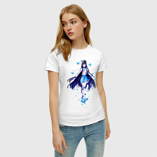 Женская футболка Пархай как бабочка / Белый – фото 3
