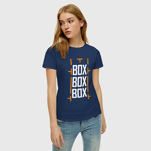 Женская футболка Box box box / Тёмно-синий – фото 3