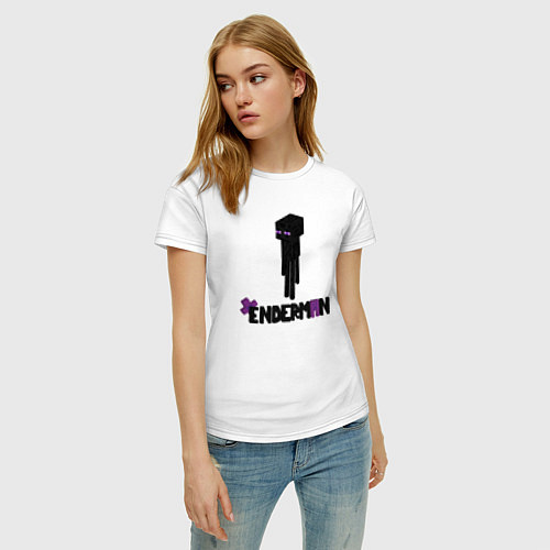 Женская футболка Enderman / Белый – фото 3