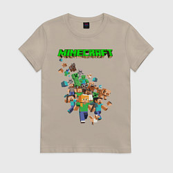 Футболка хлопковая женская Minecraft, цвет: миндальный