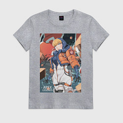 Футболка хлопковая женская Apex Legends Wattson, цвет: меланж