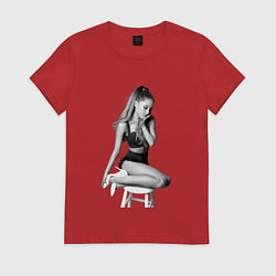 Футболка хлопковая женская ARIANA GRANDE, цвет: красный