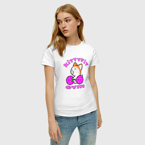 Женская футболка Kittyfit Gym / Белый – фото 3