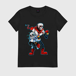 Футболка хлопковая женская UNDERTALE, цвет: черный