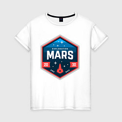 Футболка хлопковая женская MARS NASA, цвет: белый