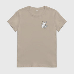 Футболка хлопковая женская LIL PEEP НА СПИНЕ, цвет: миндальный